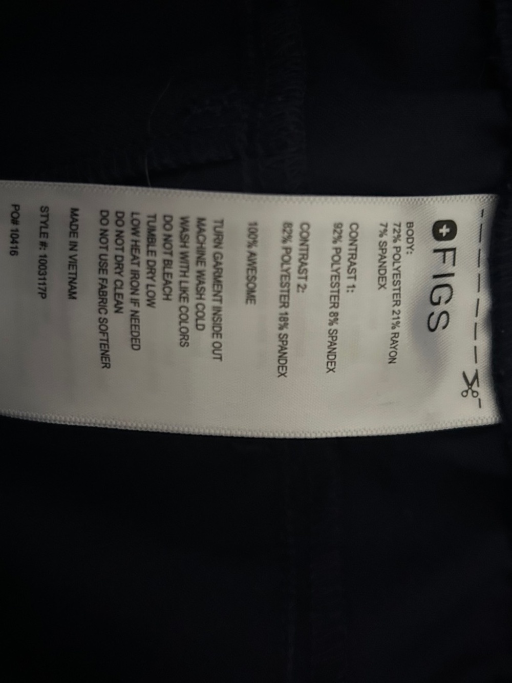 Figs Isabel wide leg XXS Petite Navy like new